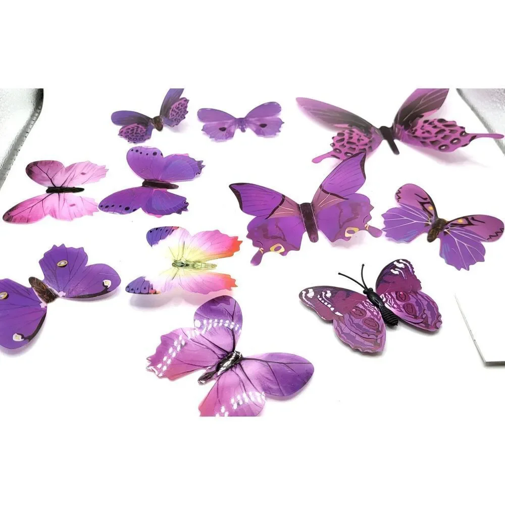Lot of 90 3D Craft Butterflies 2in+ 13 Blue 19 Pink 22 Orange 11 Purple 25 Green
